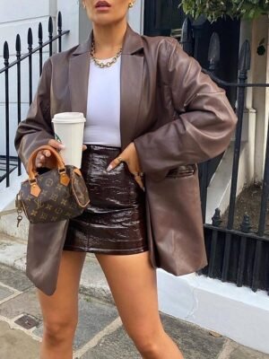 Fashion Regular Plain Turndown Long Sleeve Blazer - Image 8