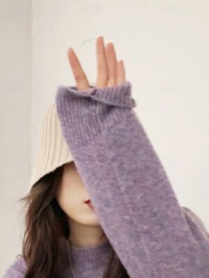 Fashion Regular Solid Crew Neck Long Sleeve Sweater - Image 16