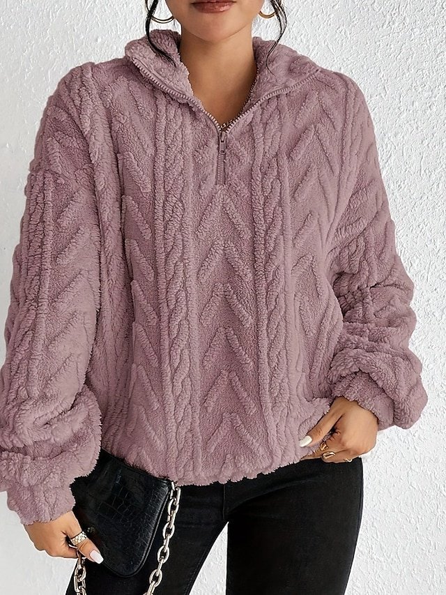 Fashion Regular Solid Hooded Long Sleeve Chunky Knit Sweater - Image 1