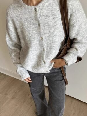 Fashion Regular Solid Open Front Long Sleeve Cardigan - Image 1