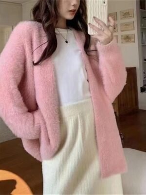 Fashion Regular Solid Open Front Long Sleeve Long Cardigan - Image 1