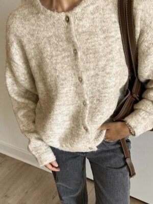 Fashion Regular Solid Open Front Long Sleeve Cardigan - Image 6