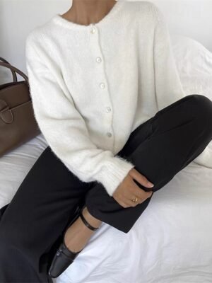 Fashion Regular Solid Open Front Long Sleeve Cardigan - Image 8