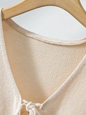 Fashion Regular Solid V Neck Sleeveless Sweater Vest - Image 7