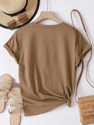 Fashion Regular Sunflower Daisy Crew Neck Short Sleeve T-Shirt - Image 3