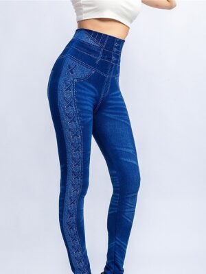 Fashion Skinny Floral High Waist Athleisure Leggings - Image 11