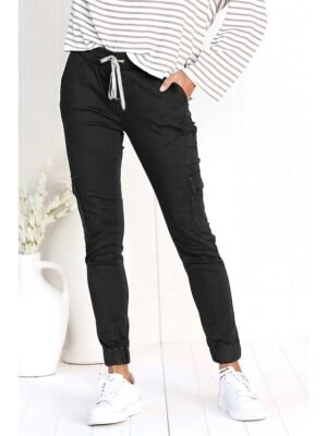 Fashion Skinny Plain Mid Waist Full Length Cargo Pants - Image 1
