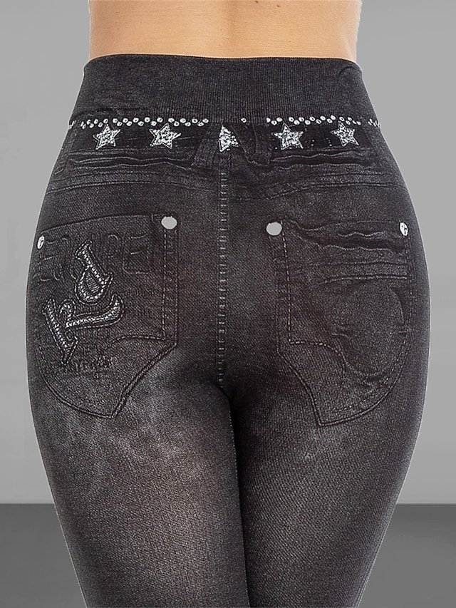 Fashion Slim Butterfly High Waist Full Length Leggings - Image 11