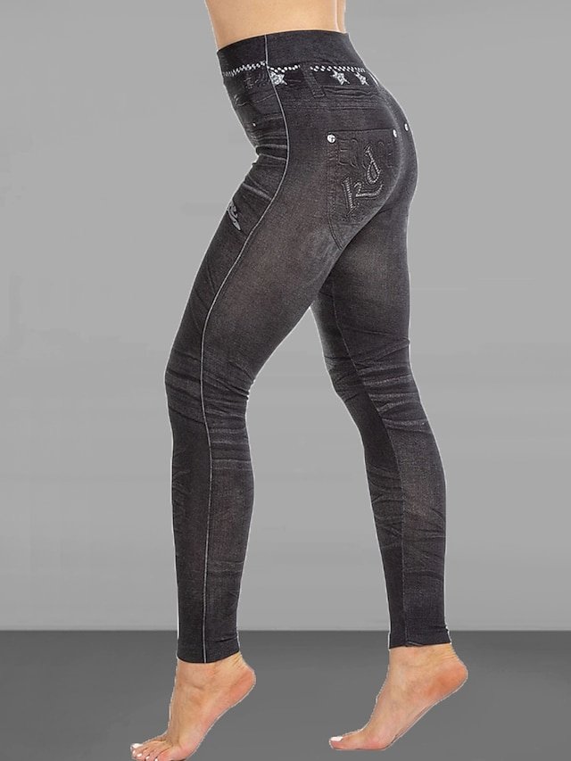 Fashion Slim Butterfly High Waist Full Length Leggings - Image 3