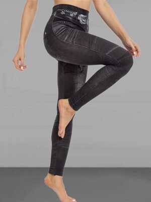 Fashion Slim Butterfly High Waist Full Length Leggings - Image 4