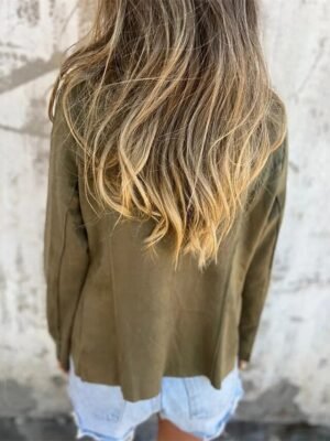 Fashion Slim Fit Plain Shawl Collar Long Sleeve Jacket - Image 7