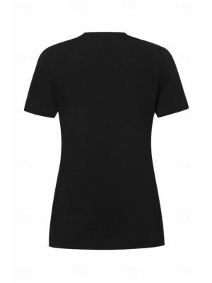 Fashion Slim Fit Solid Scalloped Neck Short Sleeve Top - Image 10