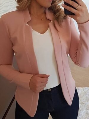 Fashion Slim Fit Stand Collar Long Sleeve Blazer - Image 1