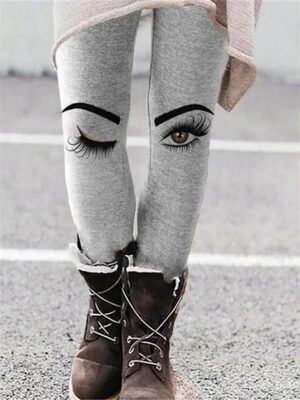 Fashion Slim Gradient Cat Zebra Mid Waist Full Length Leggings - Image 6