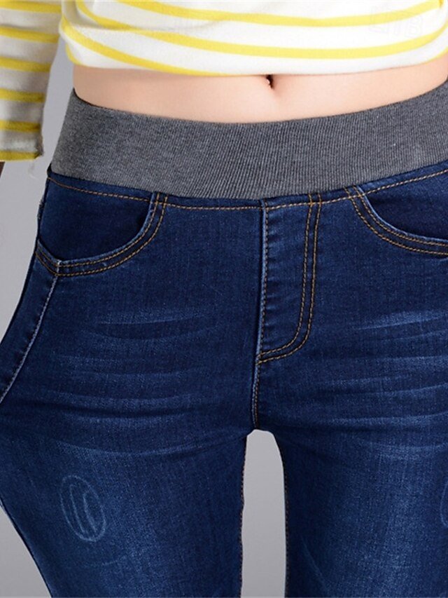 Fashion Slim High Waist Patchwork Full Length Jeans - Image 1