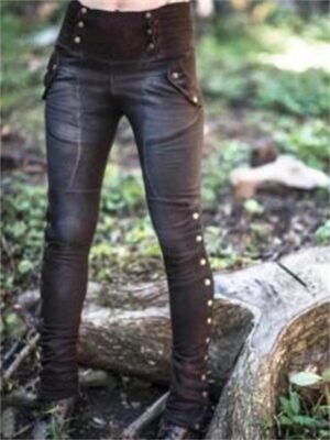 Fashion Slim Plain Mid Waist Ankle-Length Tights - Image 2