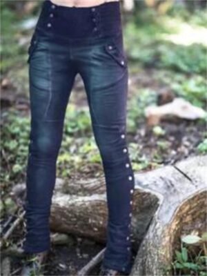 Fashion Slim Plain Mid Waist Ankle-Length Tights - Image 3
