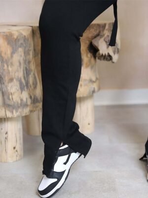 Fashion Slim Plain Mid Waist Full Length Cargo Pants - Image 4