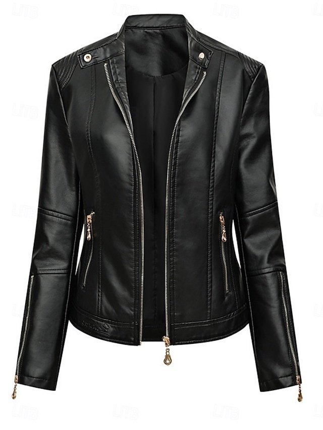 Fashion Slim Plain Turndown Long Sleeve Short Jacket - Image 1