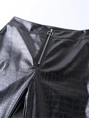 Fashion Slim Solid High Waist Full Length Trousers - Image 11