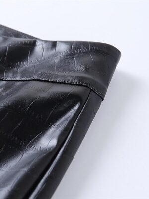 Fashion Slim Solid High Waist Full Length Trousers - Image 12