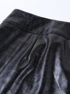 Fashion Slim Solid High Waist Full Length Trousers - Image 15