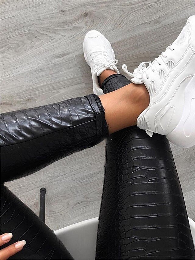 Fashion Slim Solid High Waist Full Length Trousers - Image 7