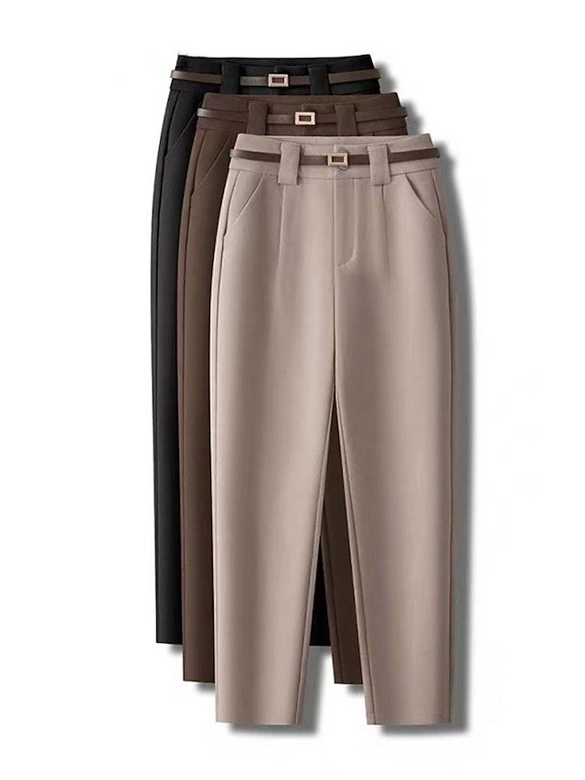 Fashion Straight Flannel Full Length Trousers - Image 1