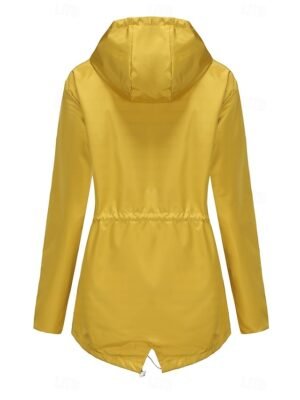 Fashion Street Regular Fit Plain Hooded Long Sleeve Long Coat - Image 13