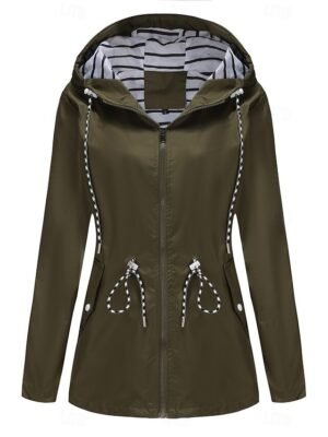Fashion Street Regular Fit Plain Hooded Long Sleeve Long Coat - Image 15