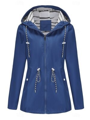 Fashion Street Regular Fit Plain Hooded Long Sleeve Long Coat - Image 16