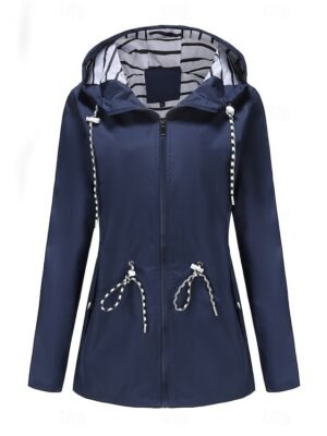 Fashion Street Regular Fit Plain Hooded Long Sleeve Long Coat - Image 17