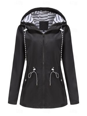 Fashion Street Regular Fit Plain Hooded Long Sleeve Long Coat - Image 18