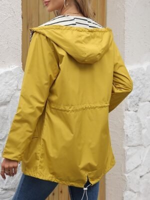 Fashion Street Regular Fit Plain Hooded Long Sleeve Long Coat - Image 9