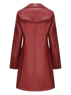 Fashion Street Regular Fit Plain Turndown Long Sleeve Long Coat - Image 24