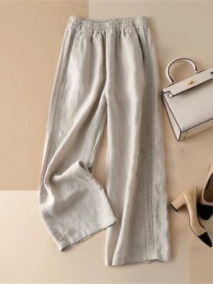 Fashion Streetwear Baggy Plain High Waist Full Length Trousers - Image 13