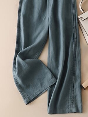 Fashion Streetwear Baggy Plain High Waist Full Length Trousers - Image 3