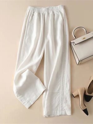 Fashion Streetwear Baggy Plain High Waist Full Length Trousers - Image 8