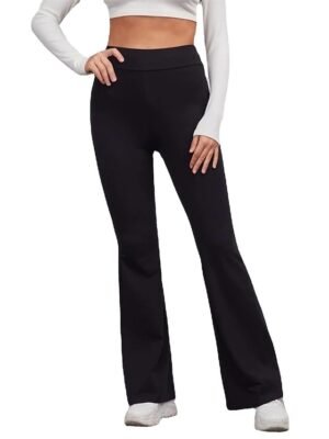 Fashion Streetwear Full Length High Waist Flare Leggings - Image 2