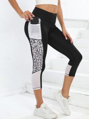 Fashion Streetwear Full Length High Waist Leopard Pocket Sweatpants - Image 6