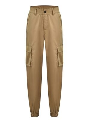 Fashion Streetwear Full Length Mid Waist Plain Cargo Pants - Image 5