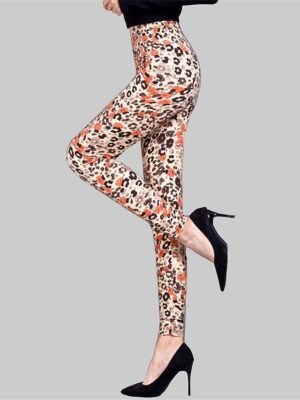 Fashion Streetwear High Waist Leopard Print Full Length Leggings - Image 7