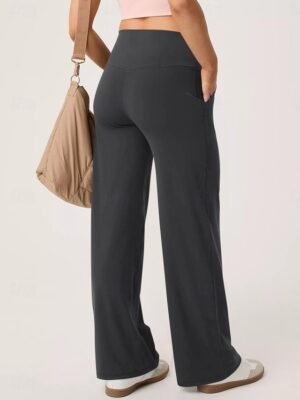 Fashion Streetwear High Waist Plain Full Length Sweatpants - Image 2
