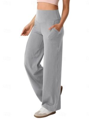 Fashion Streetwear High Waist Plain Full Length Sweatpants - Image 4