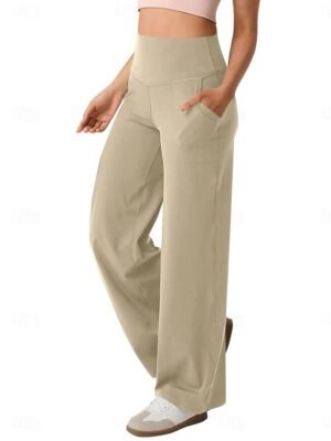 Fashion Streetwear High Waist Plain Full Length Sweatpants - Image 5