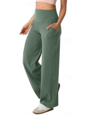 Fashion Streetwear High Waist Plain Full Length Sweatpants - Image 7