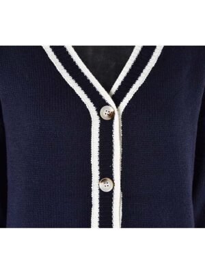 Fashion Streetwear Loose Colour Block Open Front Long Sleeve Long Cardigan - Image 5