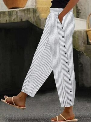 Fashion Streetwear Medium Waist Full Length Chino Pants - Image 1