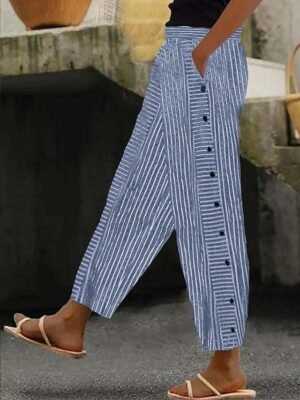 Fashion Streetwear Medium Waist Full Length Chino Pants - Image 2