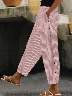 Fashion Streetwear Medium Waist Full Length Chino Pants - Image 3